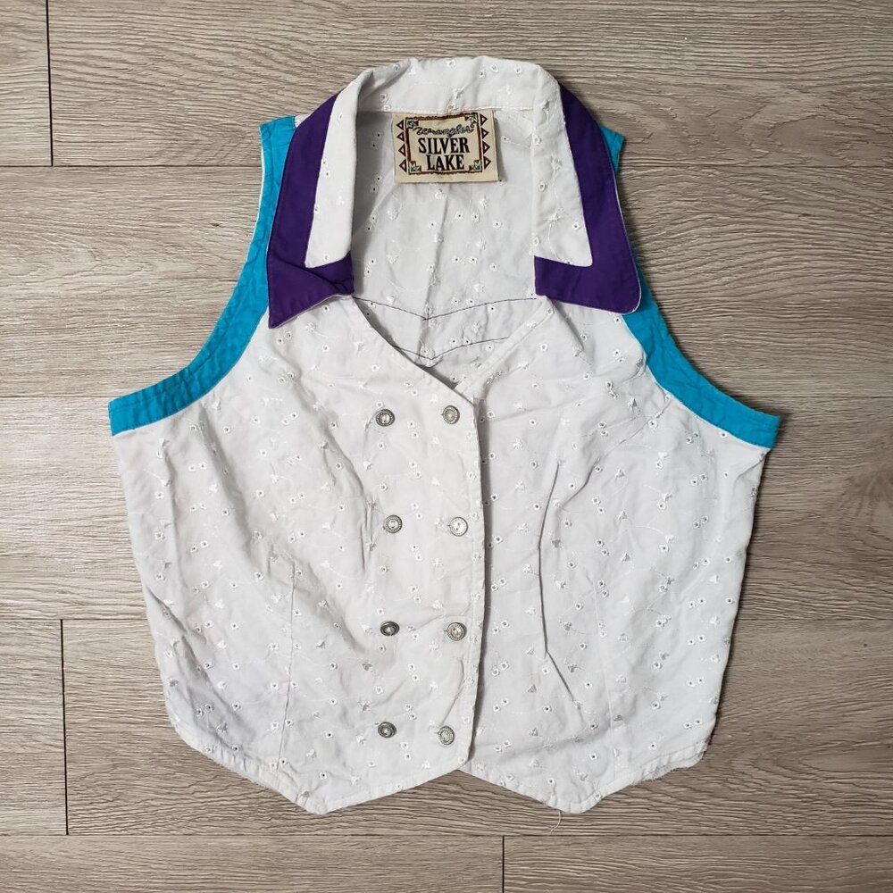 Vintage Wrangler Silver Lake western crop top size Medium cowgirl country